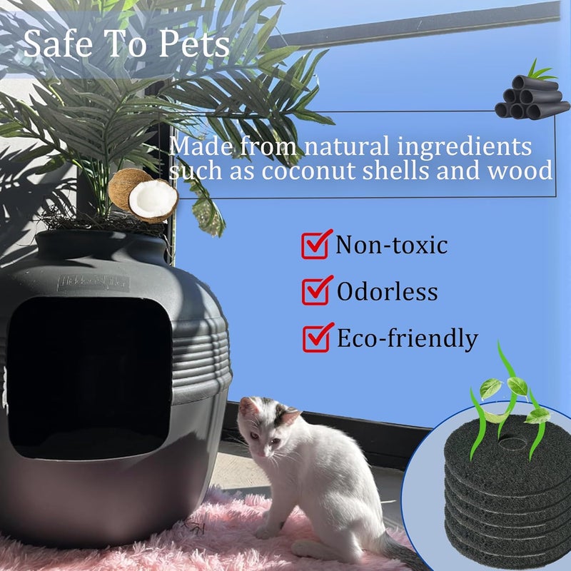 PurifyLogix Cat Litter Box Replacement Carbon Charcoal Filters Compatible with Hidden Cat Litter Box（ 6PCS ） - Activated Carbon Charcoal Filters for Cat Litter Box, Absorbing Odor, Keep Home Fresh - Image 5